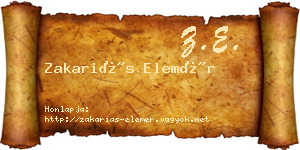 Zakariás Elemér névjegykártya